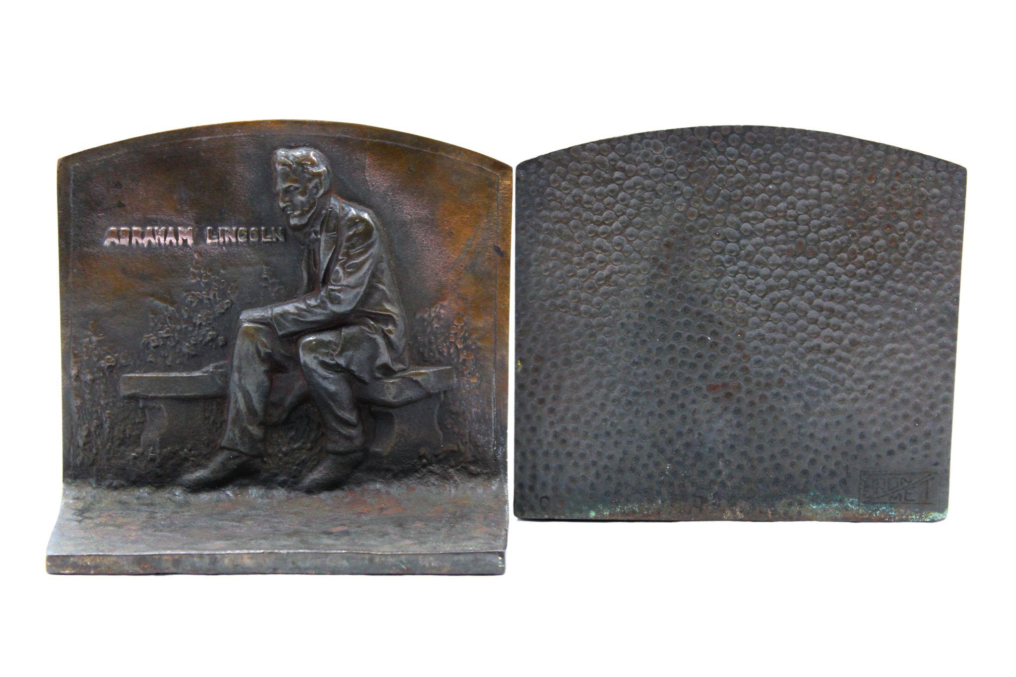 Art Deco Vintage Abraham Lincoln Seated Bookends For Sale