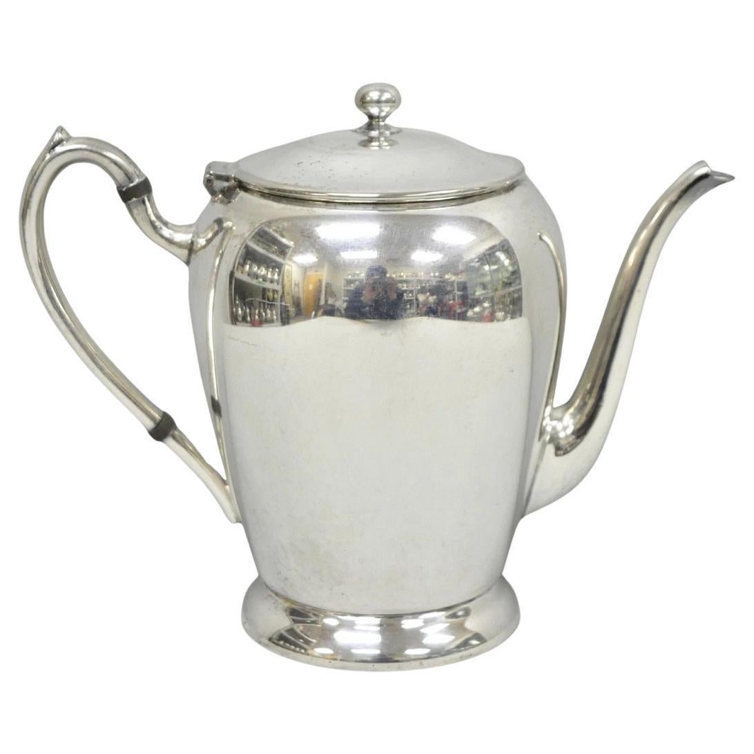 Vintage Abraham & Straus Victorian Silver Plated Bulbous Coffee Pot Teapot For Sale