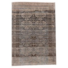Vintage Abrash Belouch Teppich mit hell- und dunkelbraunen Farben