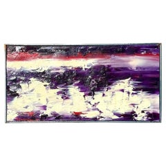 Vintage Abstract Acrylic Painting on Canvas