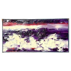 Pintura acrílica abstracta vintage sobre lienzo