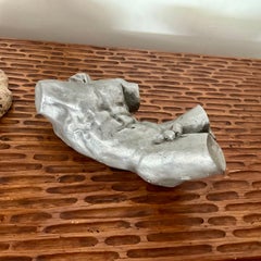 Vintage Abstract  Aluminum Male Nude Sculpture with Signed