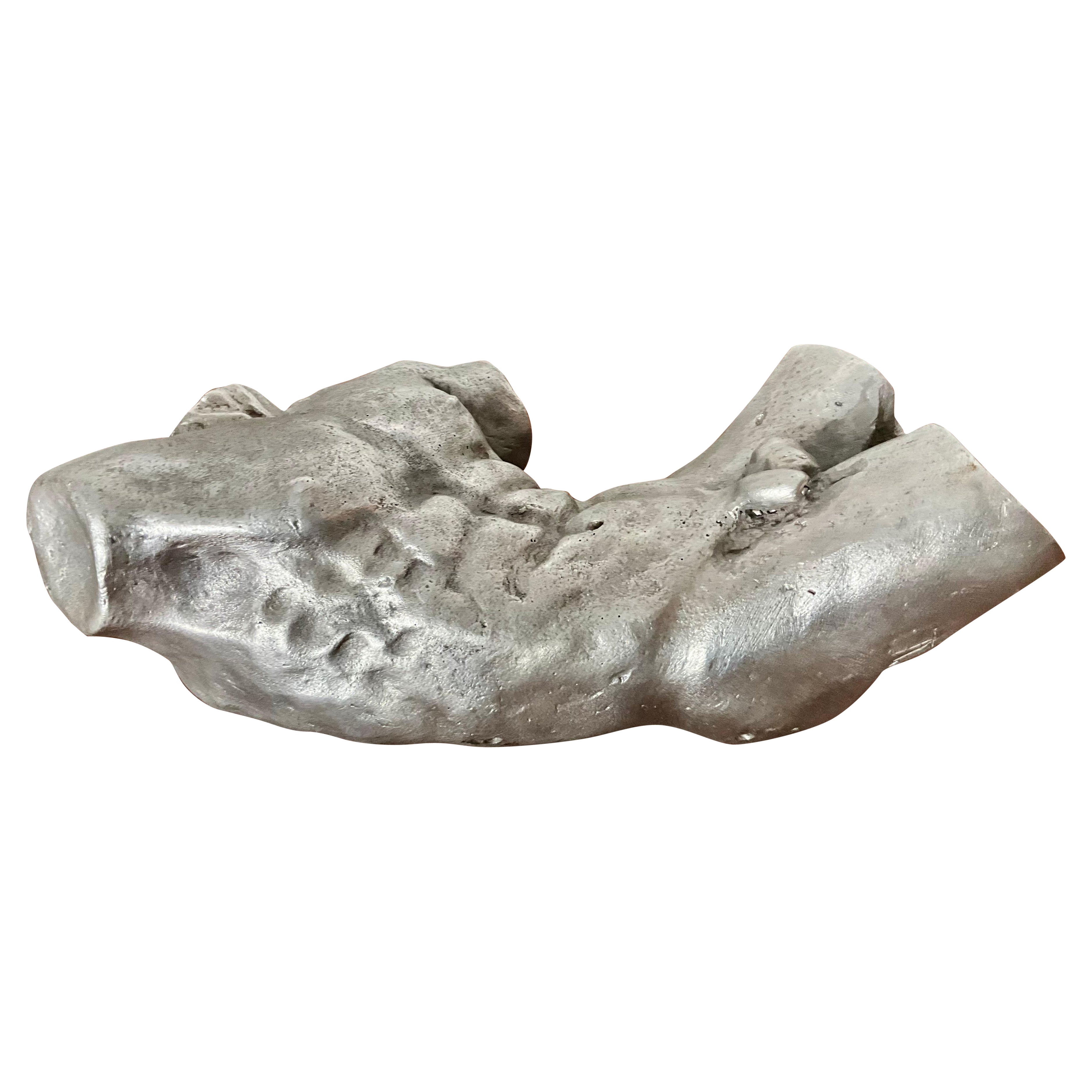 Vintage Abstrakt  Aluminium Männlicher Akt Skulptur mit Signiert
