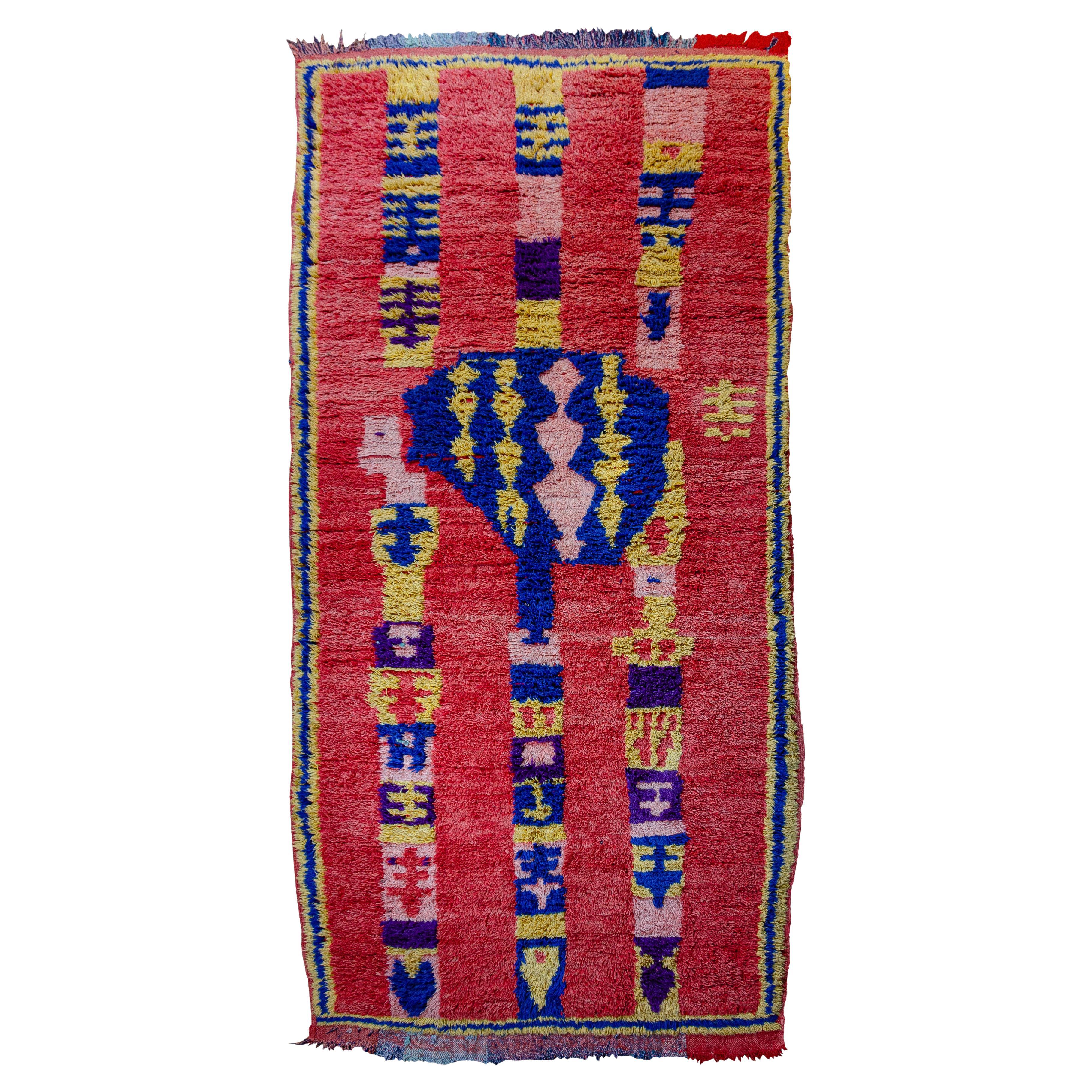 Vintage abstract Boujad carpet in vibrant palette curated by Breuckelen Berber