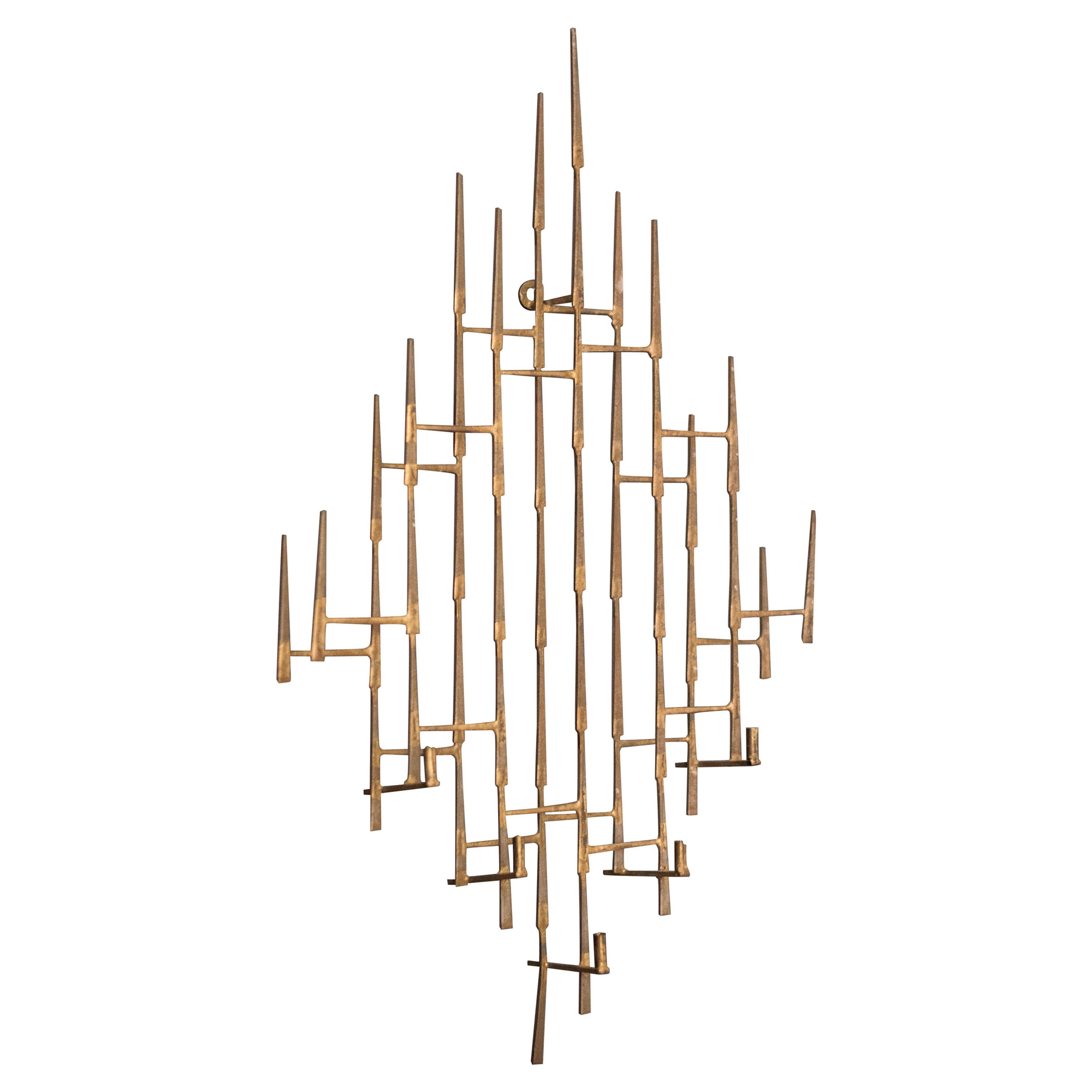 Vintage Abstract Brutalist Candle Wall Sconce Sculpture at 1stDibs