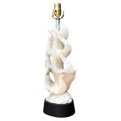 Vintage Abstract Carved Stone Lamp