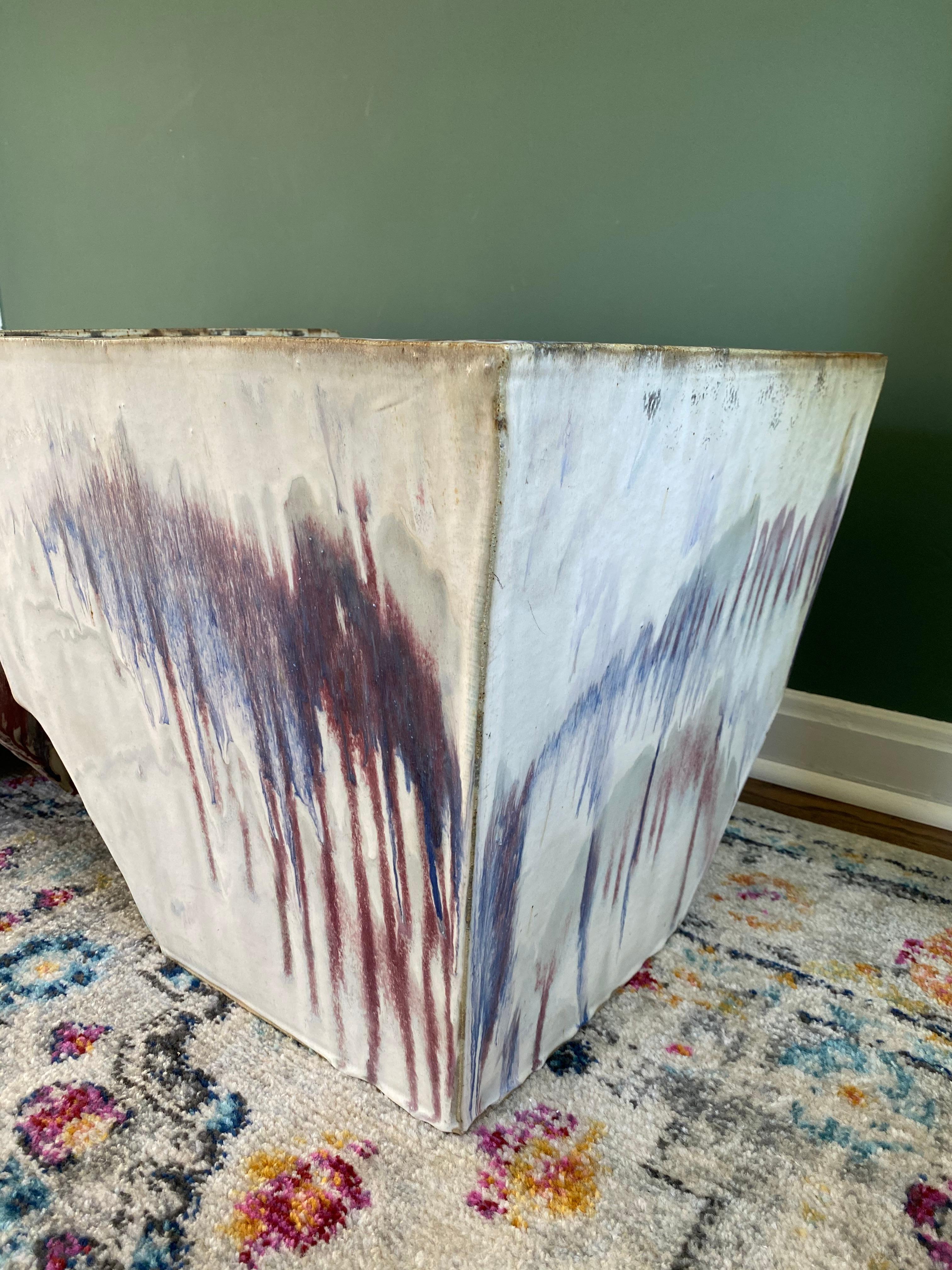 Vintage Abstract Ceramic Plinth Stools or Side Tables, Pair For Sale 5