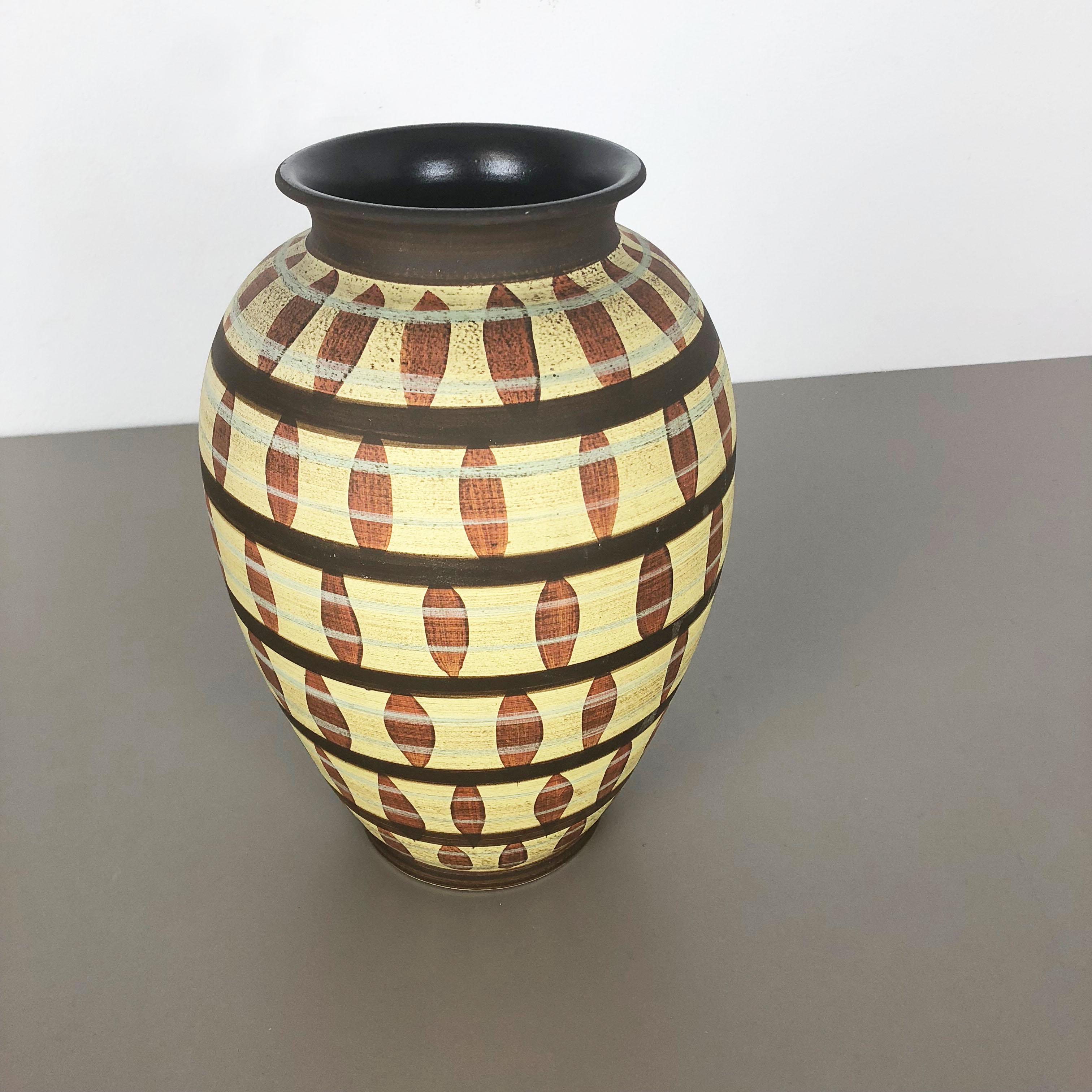 Mid-Century Modern Vase en céramique abstraite vintage de Simon Peter Gerz, Allemagne, années 1950 en vente