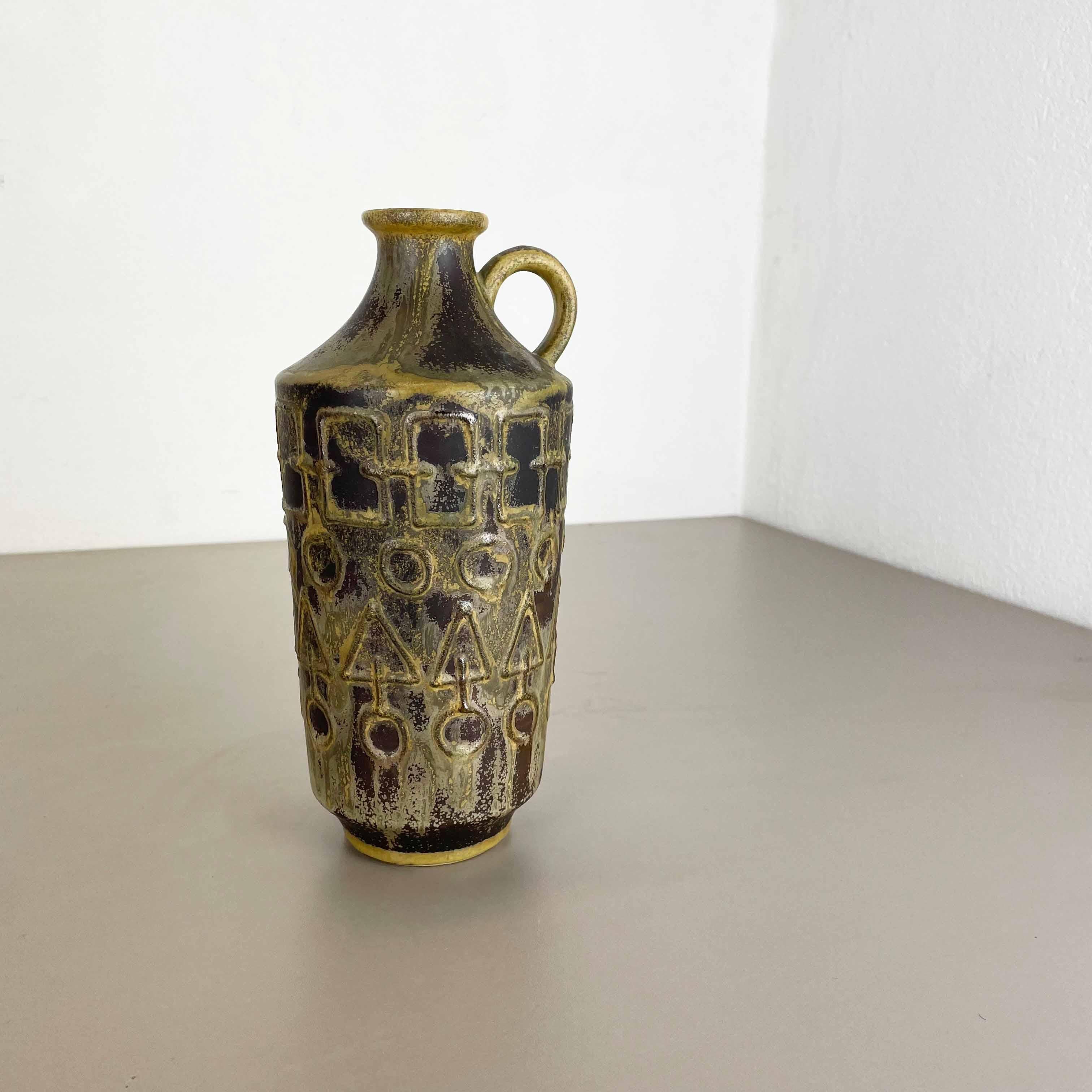 Mid-Century Modern Vase en céramique abstraite vintage de Simon Peter Gerz, Allemagne, années 1960 en vente