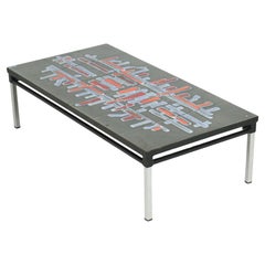 Vintage Abstract Ceramic Tile Table Belarti Adri Design 93cm