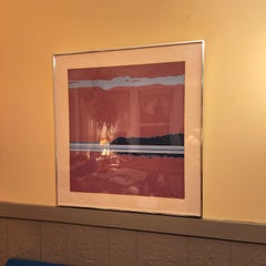 Vintage Abstract Color Blocking Print of Landscape