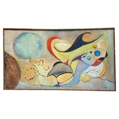 Vintage Abstract Colorful Painting- Signed by Artist