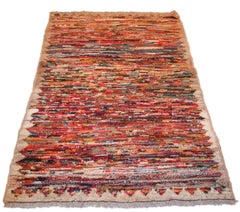 Vintage Abstract Design Kurdish Tulu Tribal Rug
