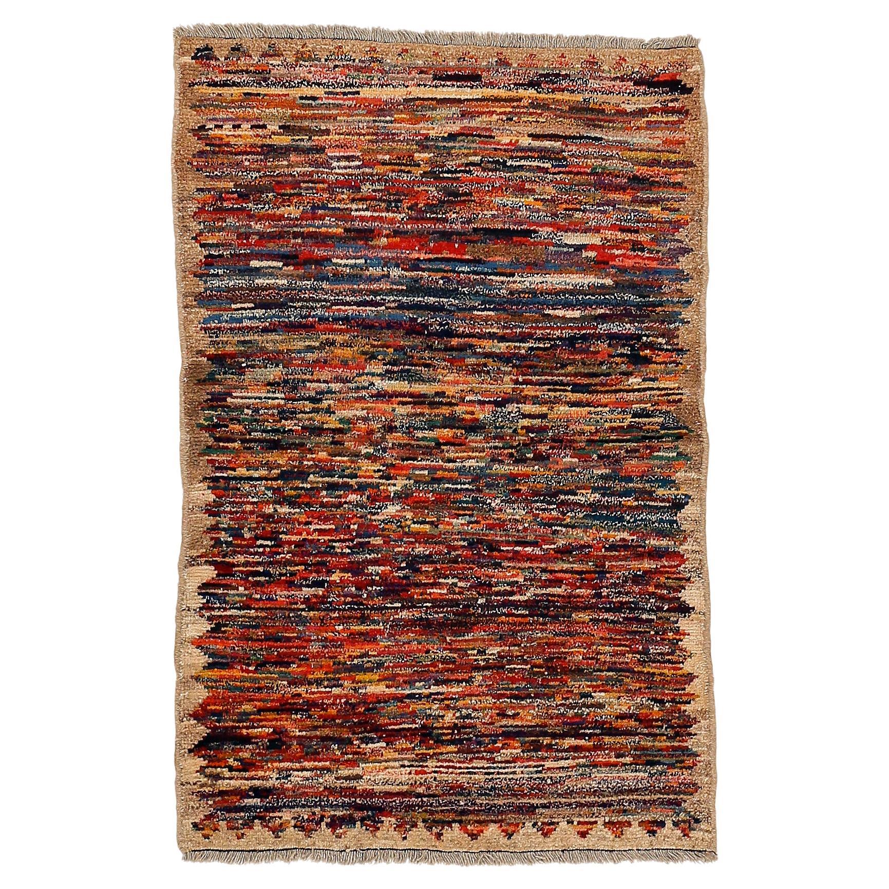 Vintage Abstract Design Kurdisch Tulu Stammes-Teppich