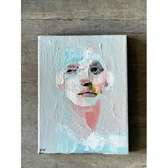 Vintage Abstract Expressionist Portrait Painting