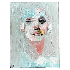 Vintage Abstract Expressionist Portrait Painting
