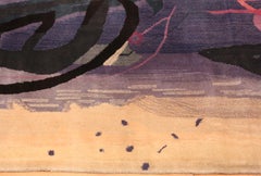 Vintage Abstract Expressionist Rug.8 ft. 8 in x 14 ft. 10 in