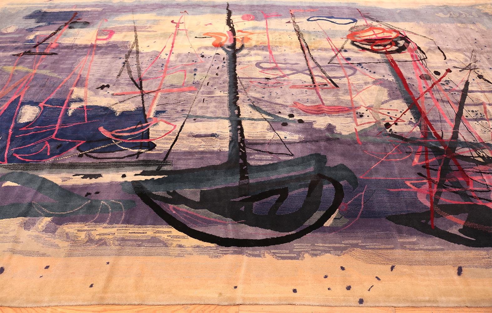 20th Century Vintage Abstract Expressionist Rug.8 ft. 8 in x 14 ft. 10 in For Sale
