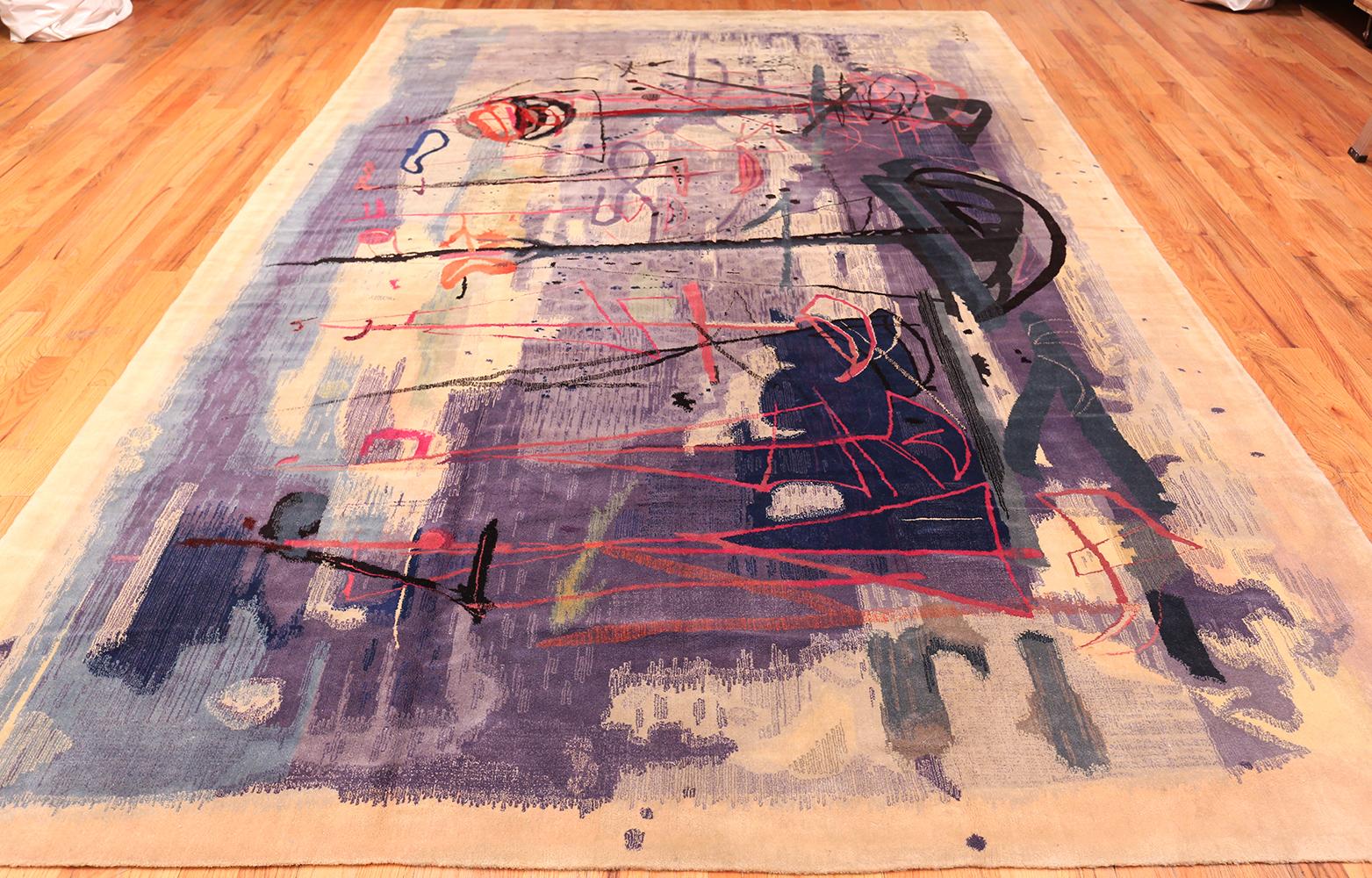 Vintage Abstract Expressionist Rug.8 ft. 8 in x 14 ft. 10 in For Sale 2