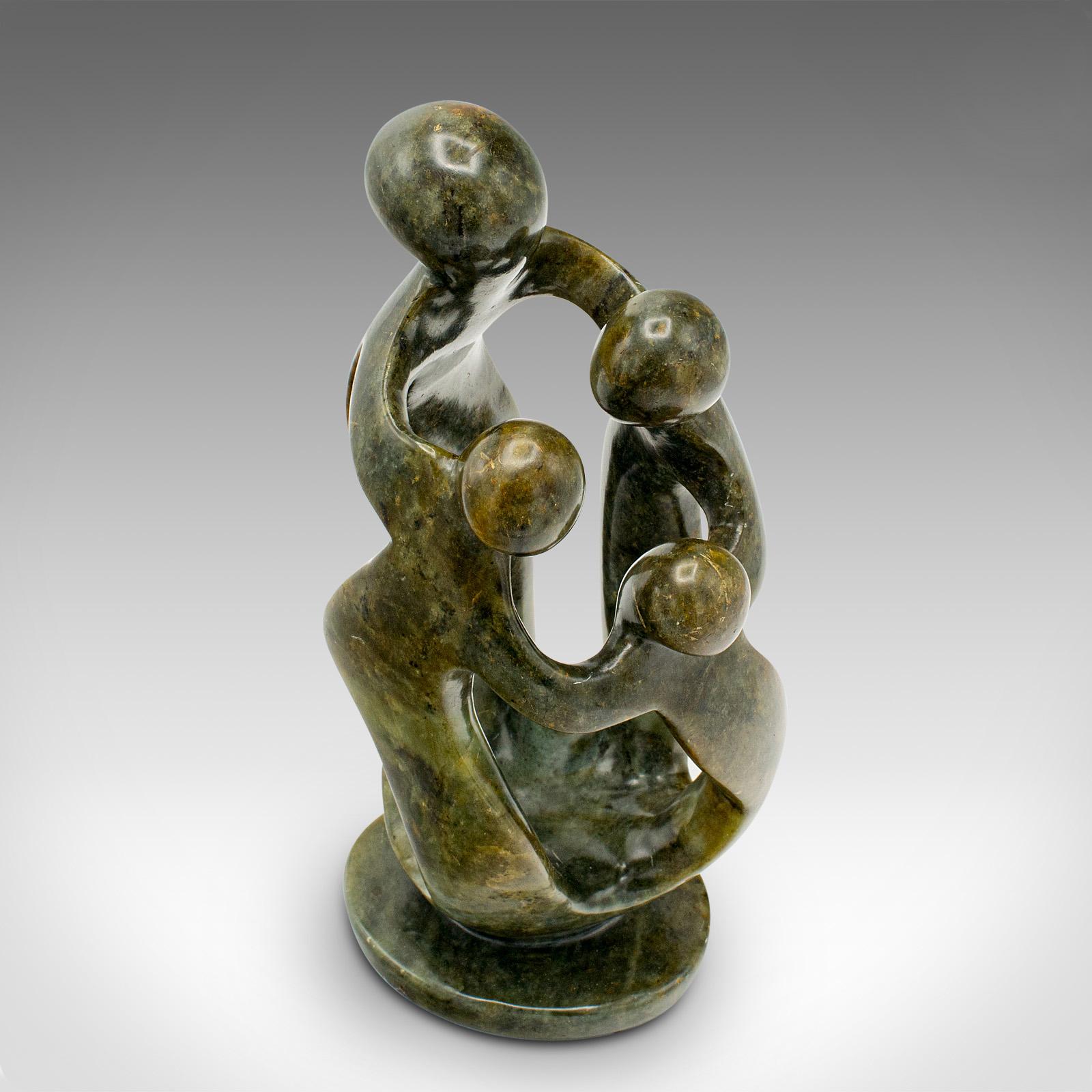 Vintage Abstract Family Statue, Tribal, Hardstone, Decorative Ornament, C.1960 For Sale 1