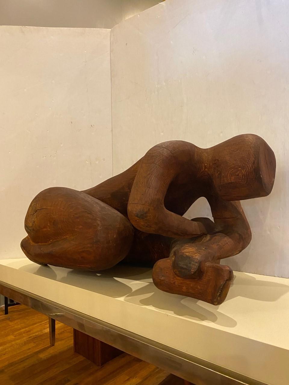 Vintage Abstract Female Figure Sculpture in the style of Henry Moore 9
