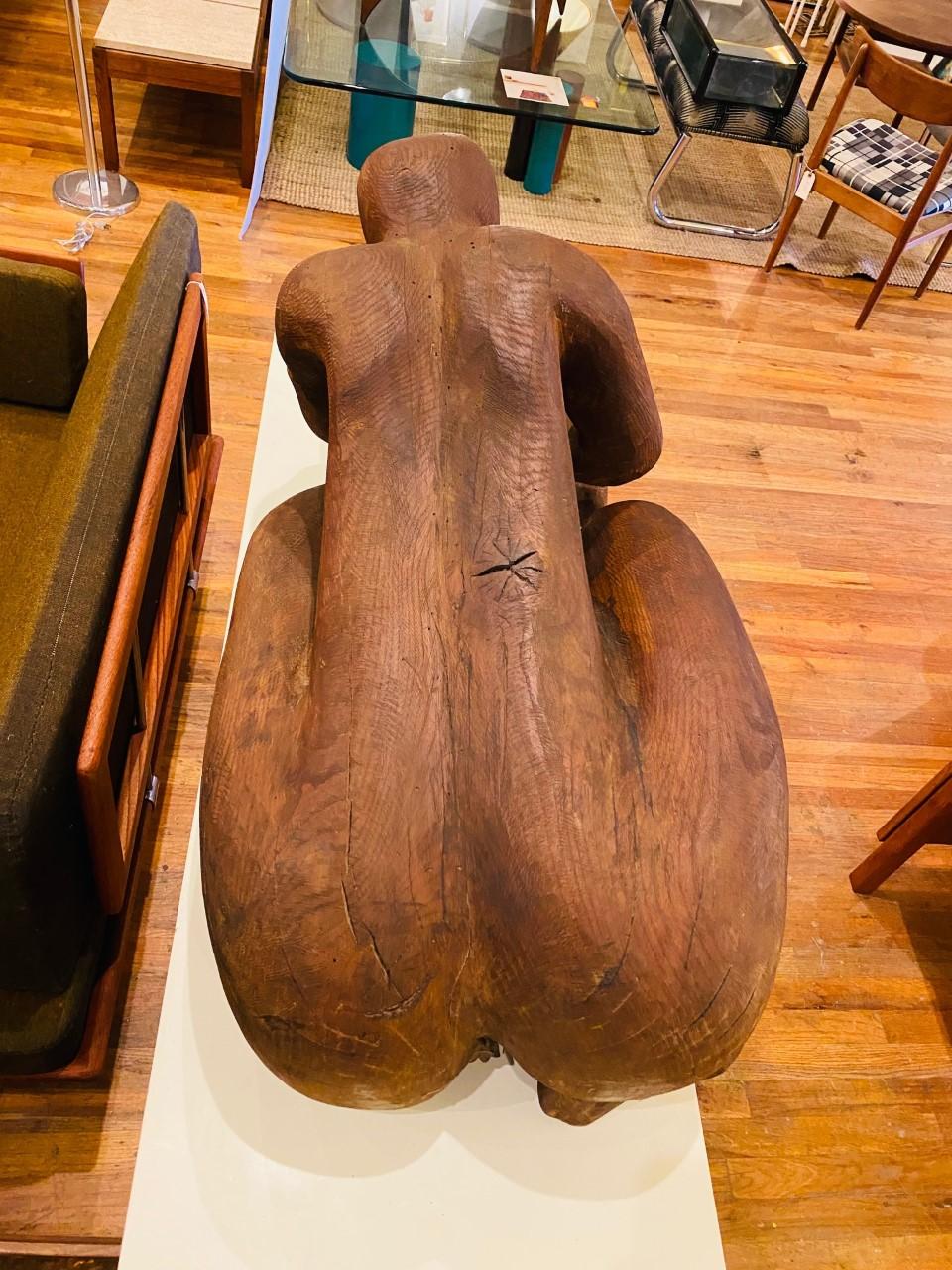 Vintage Abstract Female Figure Sculpture in the style of Henry Moore In Good Condition In San Diego, CA