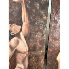 Vintage Abstract Figurative Abstract Oil on Canvas