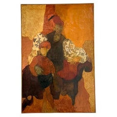 Vintage Abstract Figurative Painting