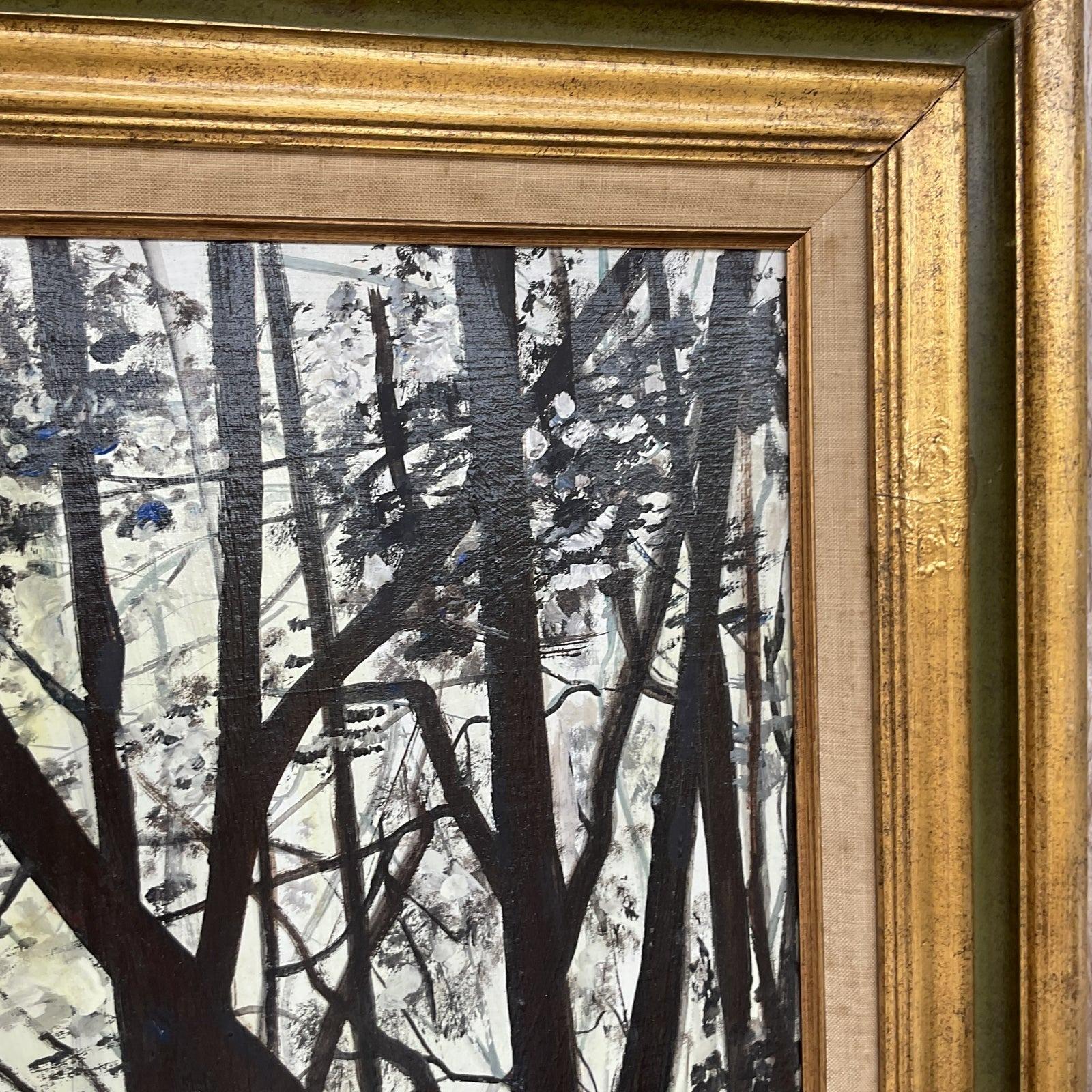 20th Century Vintage Abstract Forest Landscape Titled “Springtime in Your Heart“ For Sale