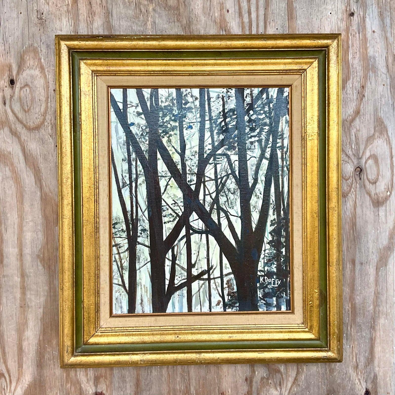 Vintage Abstract Forest Landscape Titled “Springtime in Your Heart“ For Sale 1