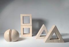 Collezione di reggilibri astratti vintage in travertino di Fratelli Mannelli per Raymor