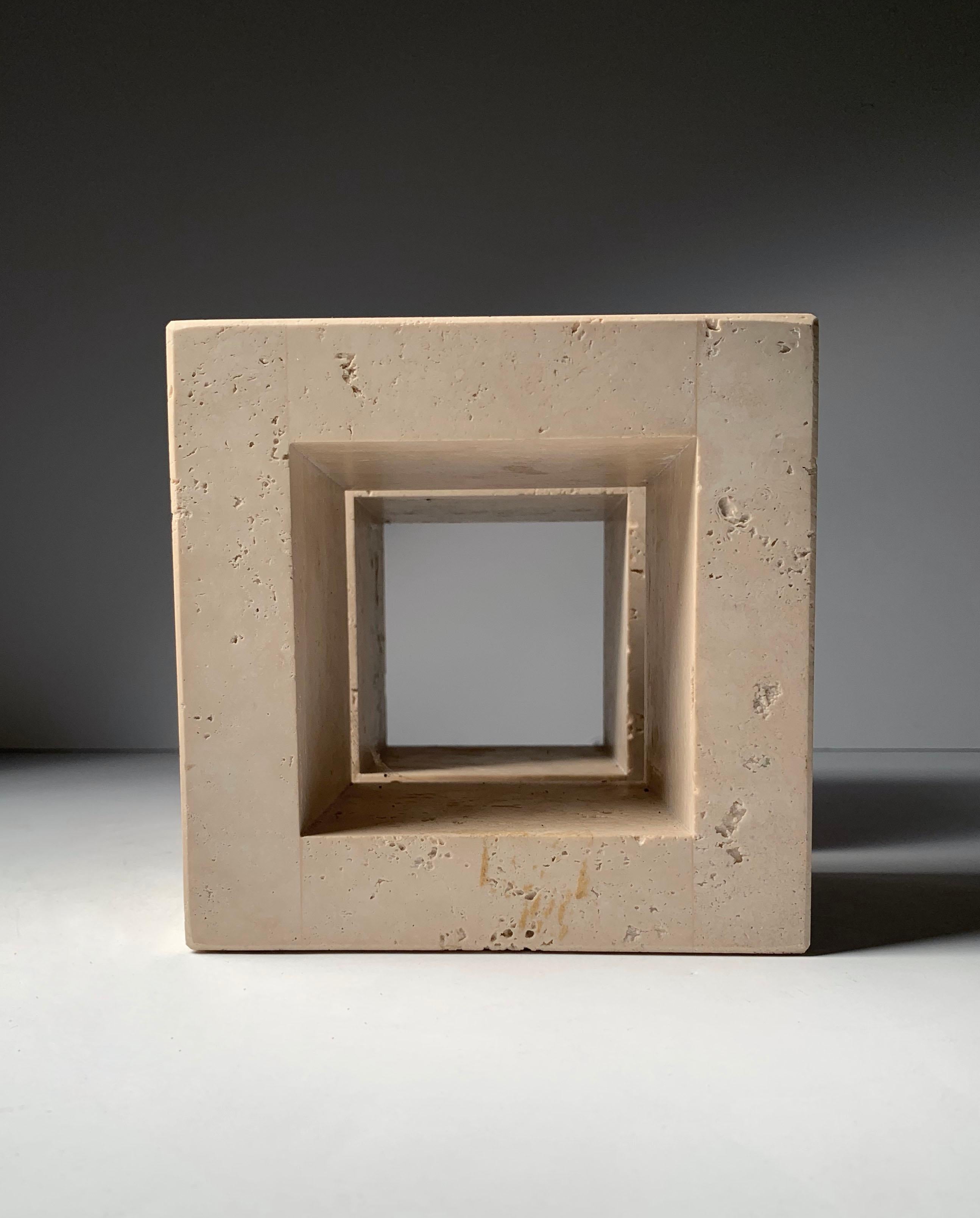 Vintage Abstract Fratelli Mannelli Travertine Bookends Collection for Raymor In Good Condition In Chicago, IL