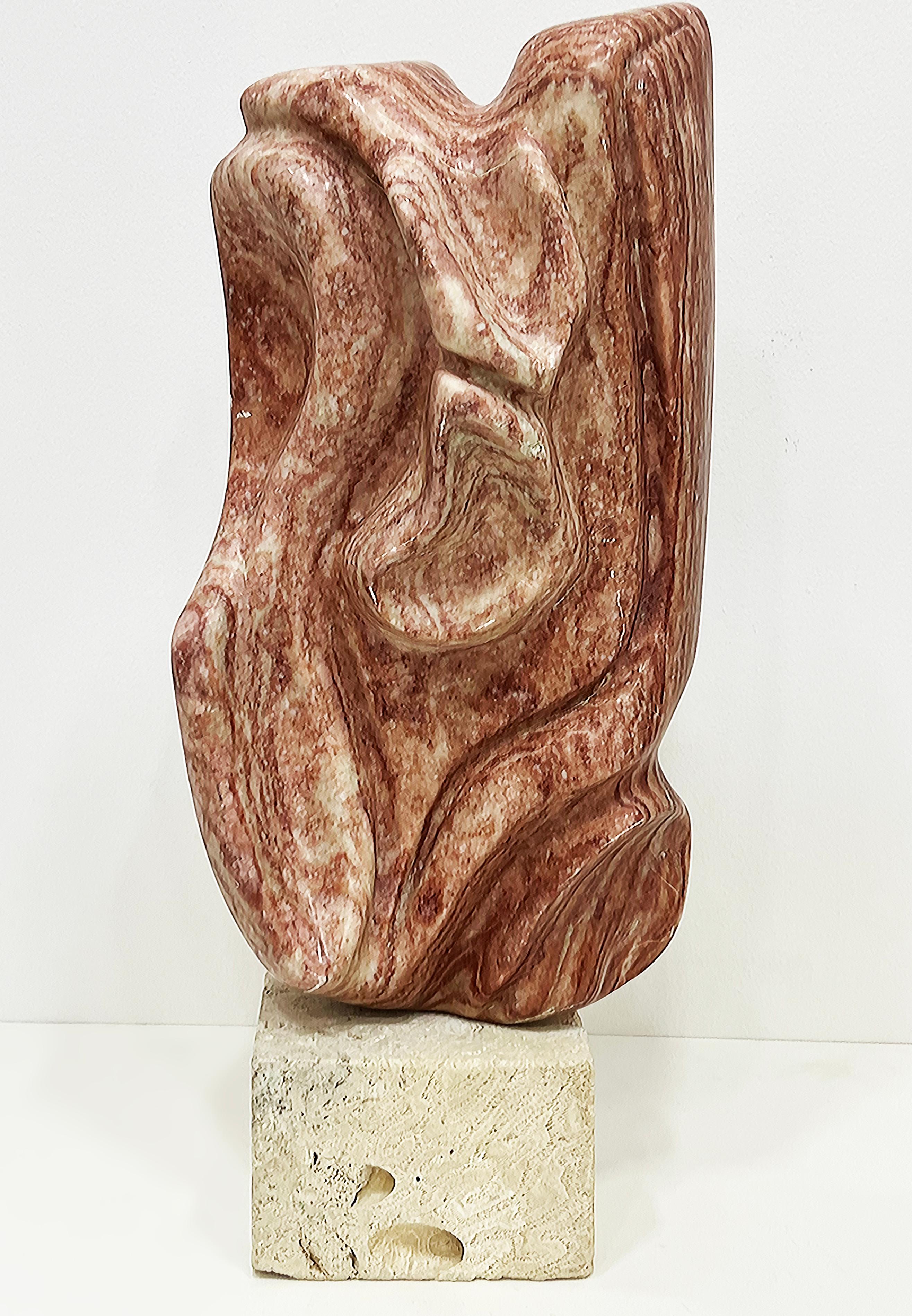 20th Century Vintage Abstract Free- Form Hand-Carved Marble Sculpture For Sale