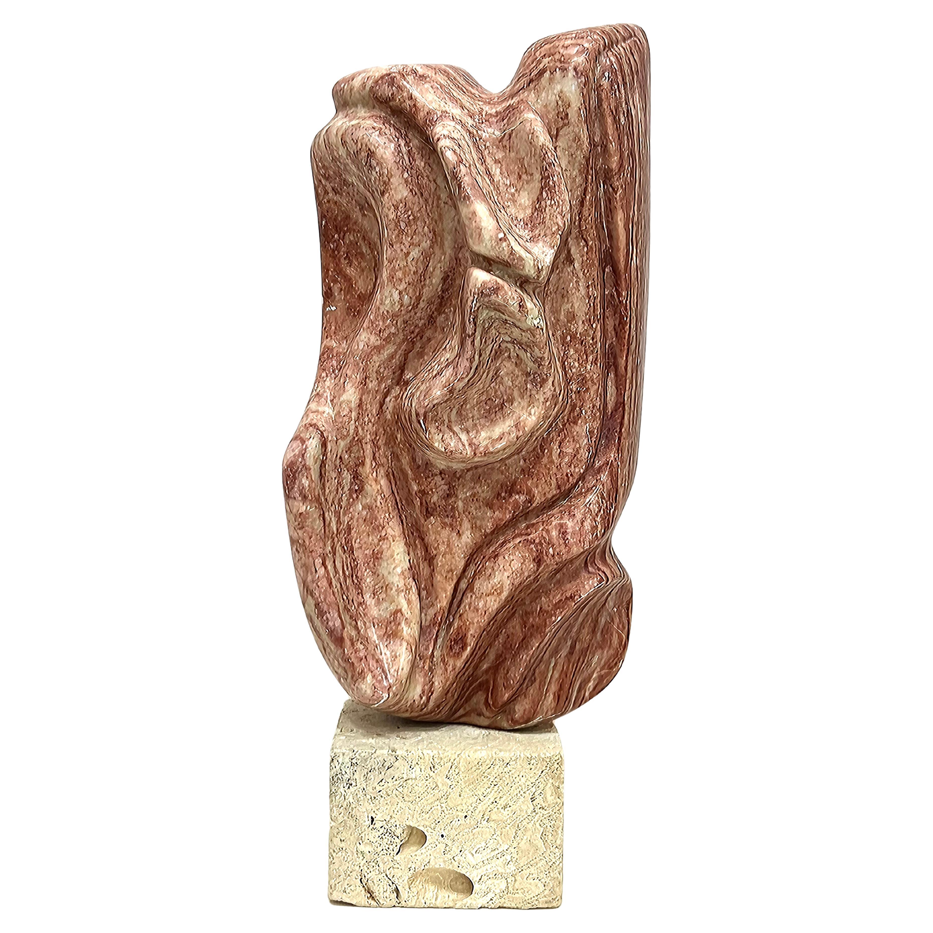 Vintage Abstract Free- Form Hand-Carved Marble Sculpture For Sale