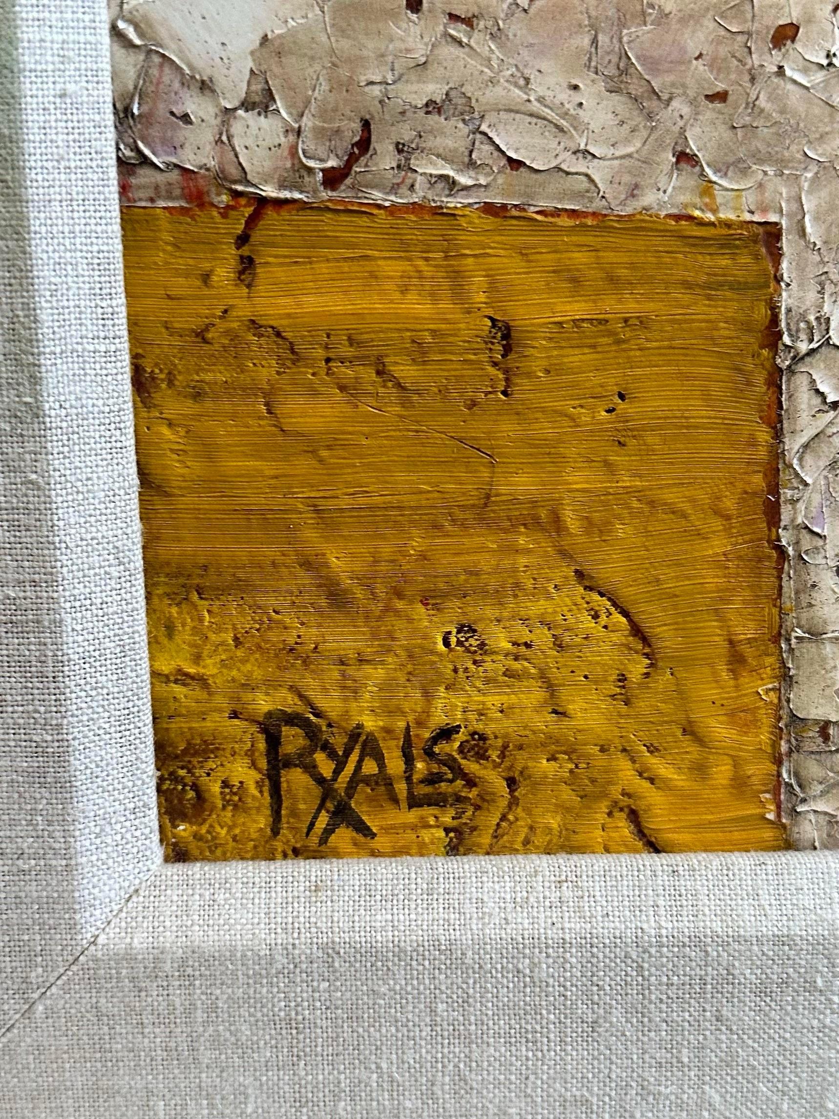 XX secolo Pittura astratta geometrica d'epoca su tela firmata in vendita