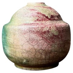 Vintage Abstract Glazed Ceramic Vessel