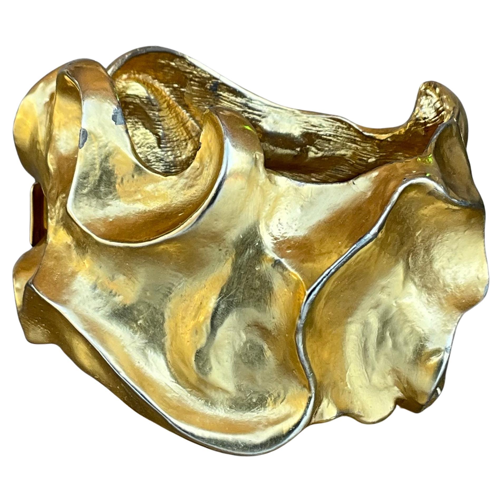Manchette Vintage Abstract Gold Tone