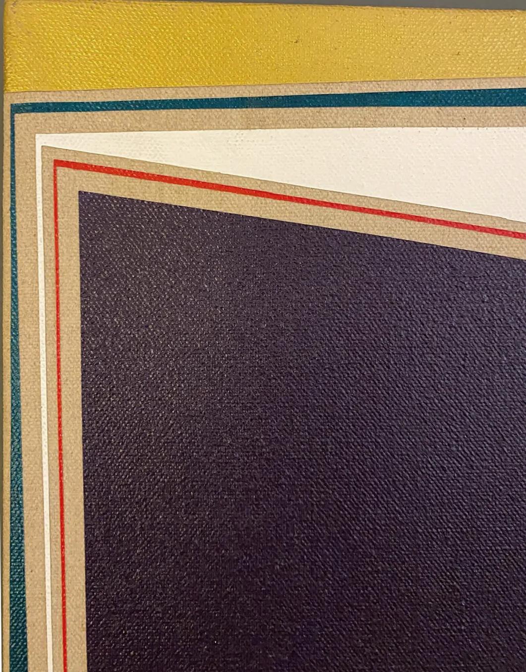 Vintage Abstract Hard-Edge Malerei von Margaret Pomfret auf Leinwand (Moderne) im Angebot
