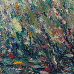 Vintage Abstract Impressionist Landscape Painting by Armand Wargny, circa 1940