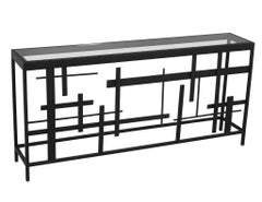 Vintage Abstract Metal Console Table by Paul Evans