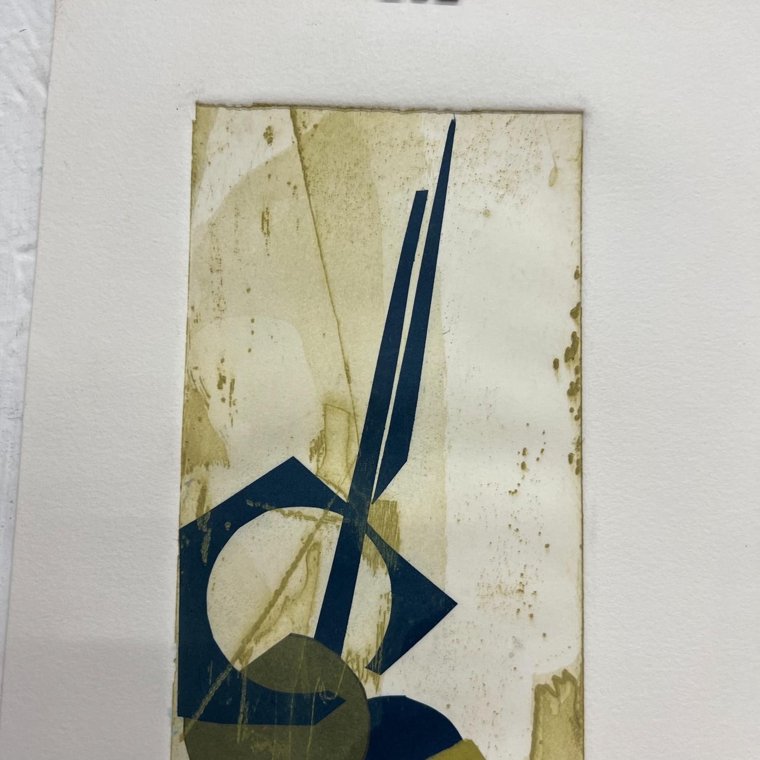 Vintage Abstract Modern Artwork on Paper Signed Art In Good Condition For Sale In Chula Vista, CA