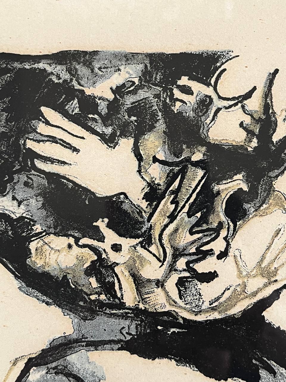 Vintage Abstract Modern Lithograph Print, Signed For Sale 1