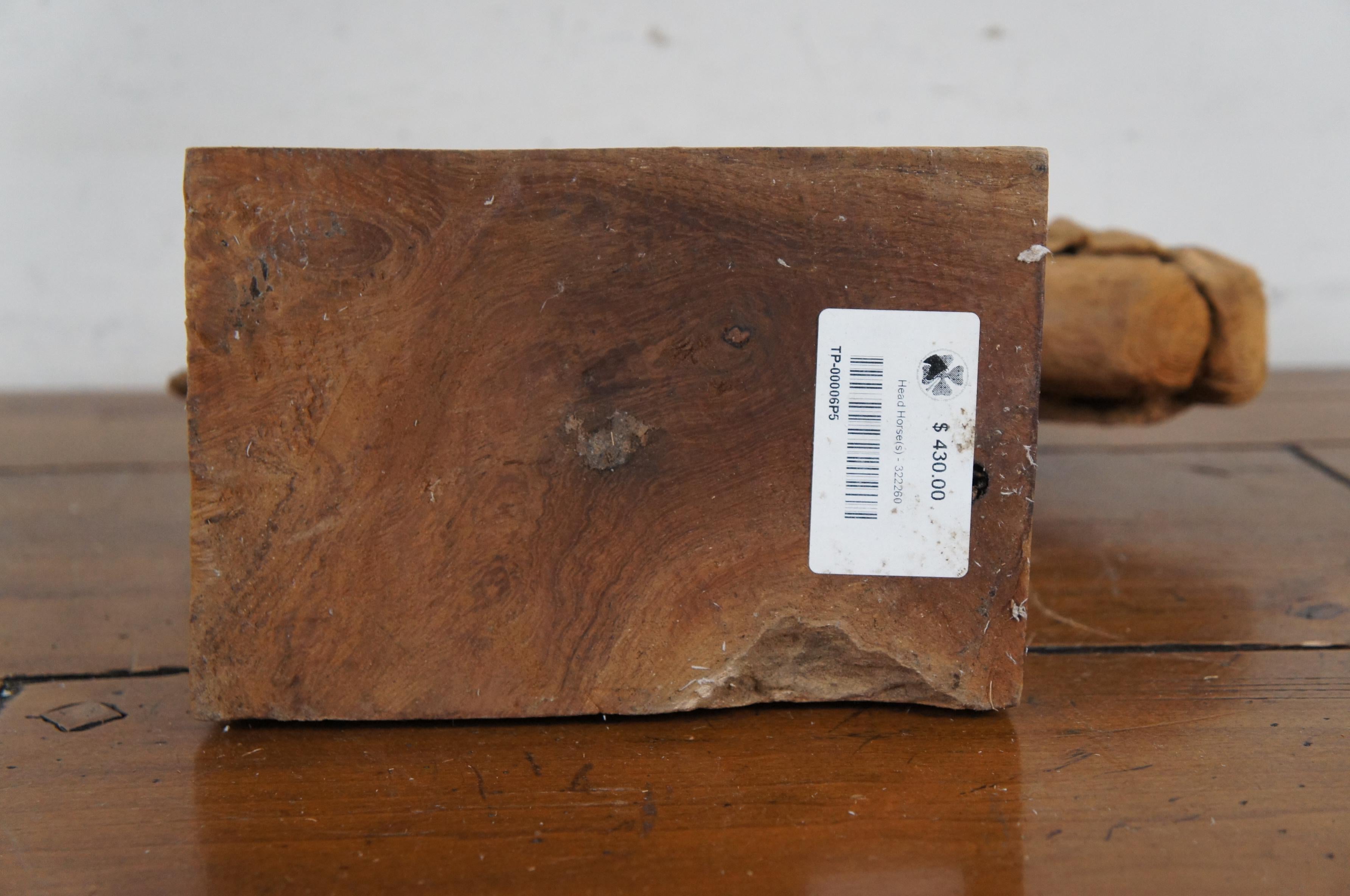Vintage Astratto Moderno Teak Driftwood Testa di Cavallo Scultura Busto Statua 17