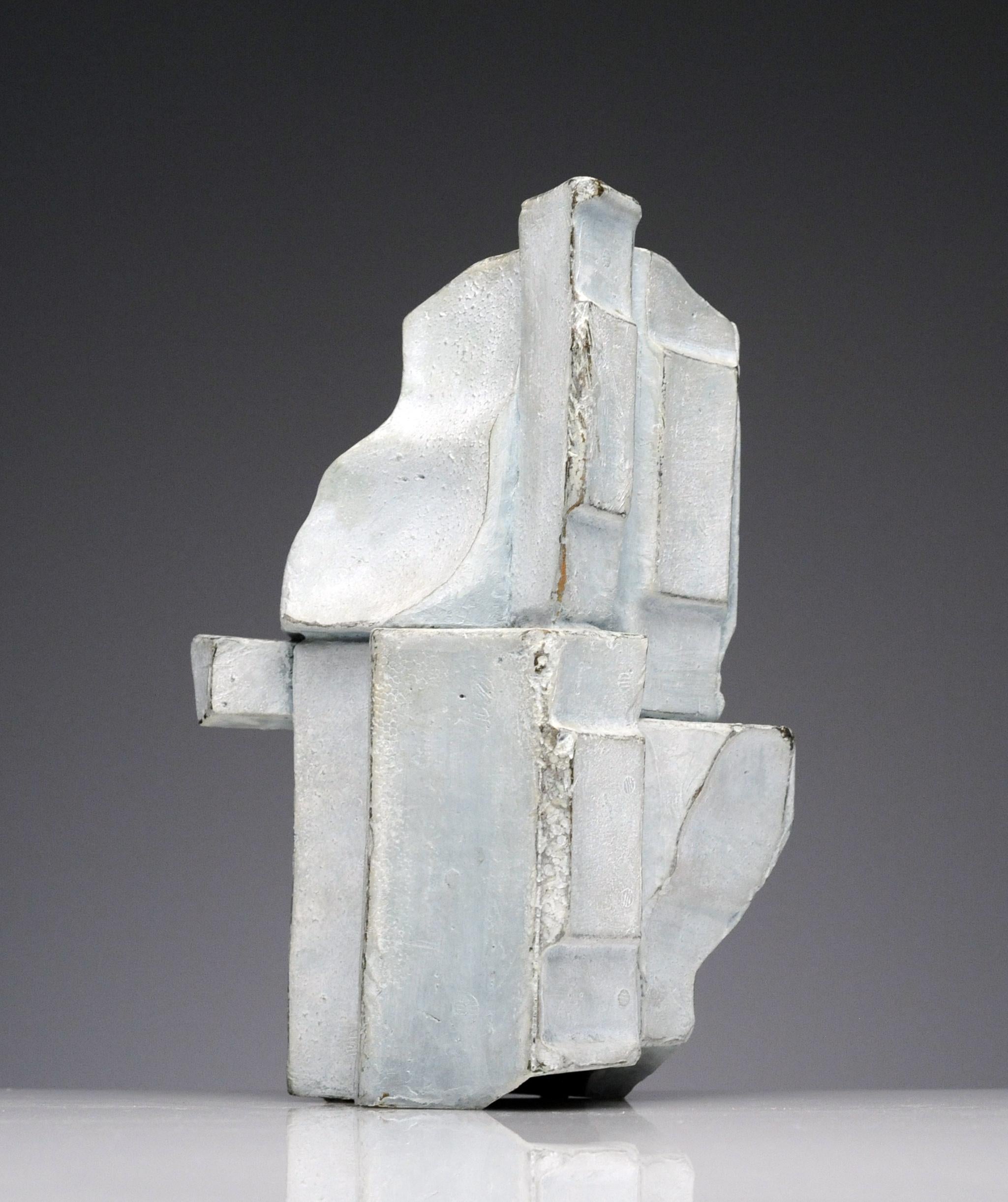 Vintage Abstract Modern White Bronze Sculpture In Excellent Condition In Washington, DC