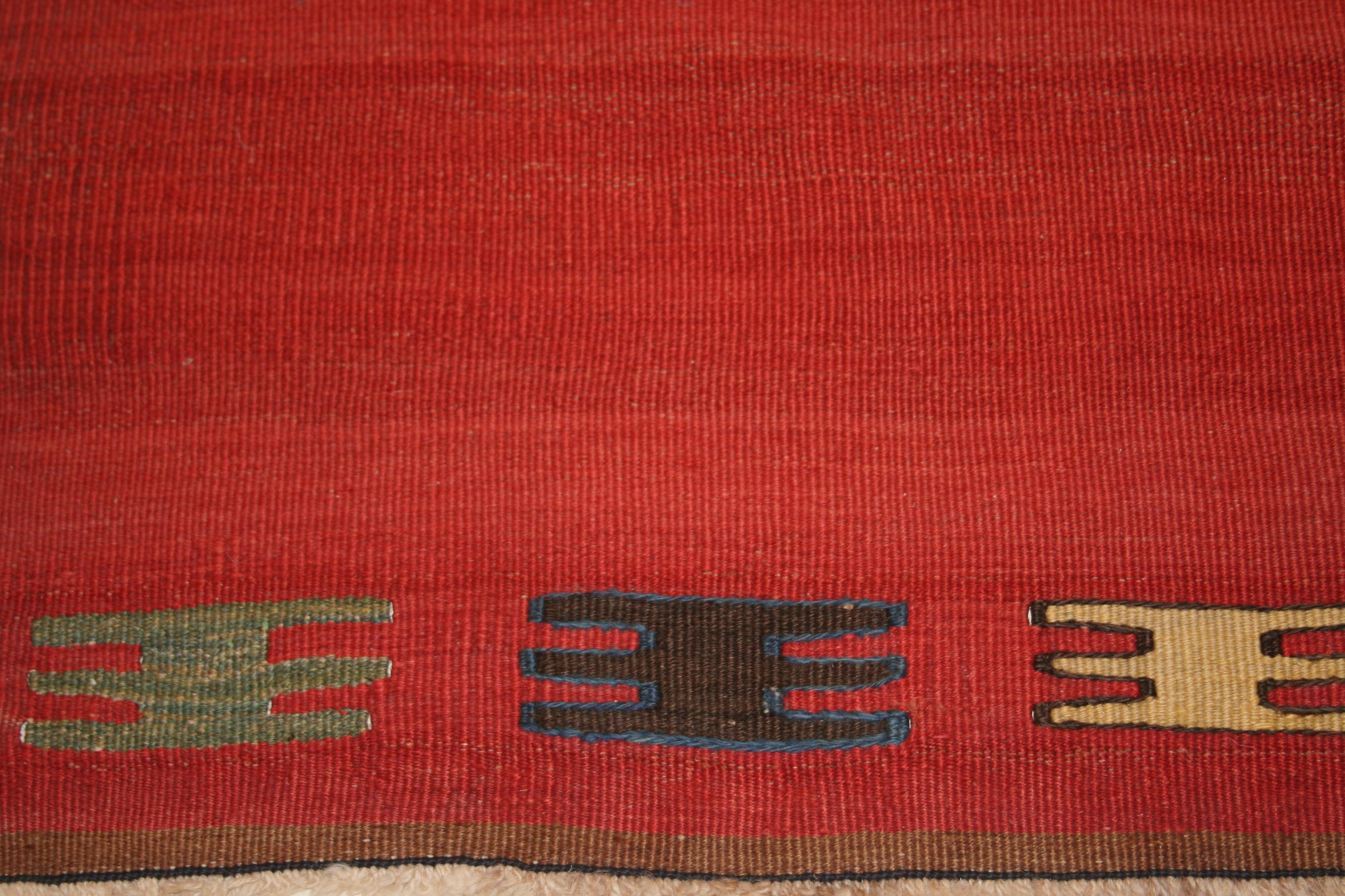 Abstrakter modernistischer Kelim-Teppich im Vintage-Stil (Handgewebt) im Angebot