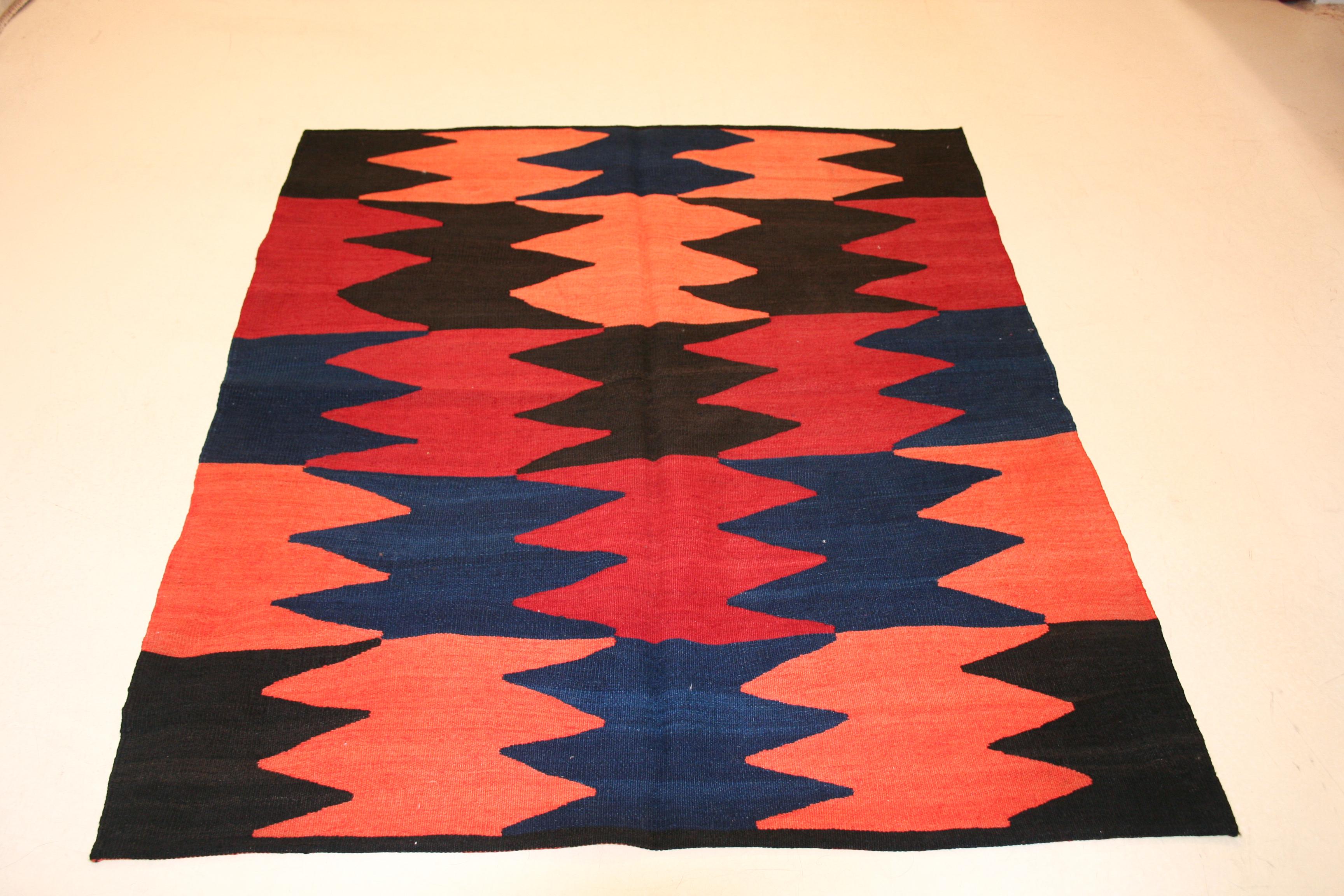 Mid-20th Century Vintage Abstract Modernist Kilim Rug For Sale