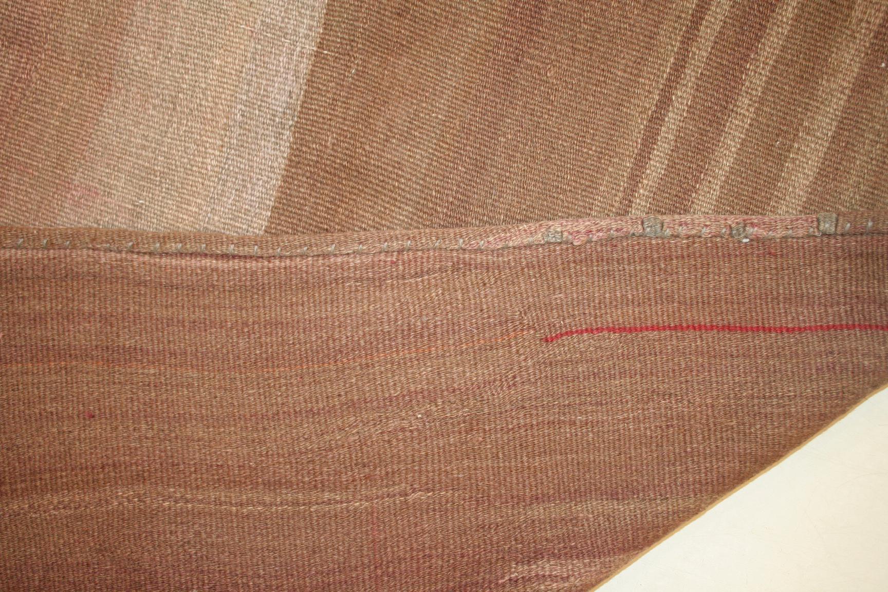Wool Vintage Abstract Modernist Striped Tribal Kilim Rug For Sale