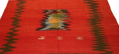 Vintage Abstract Modernist Tribal Sofreh Kilim Rug