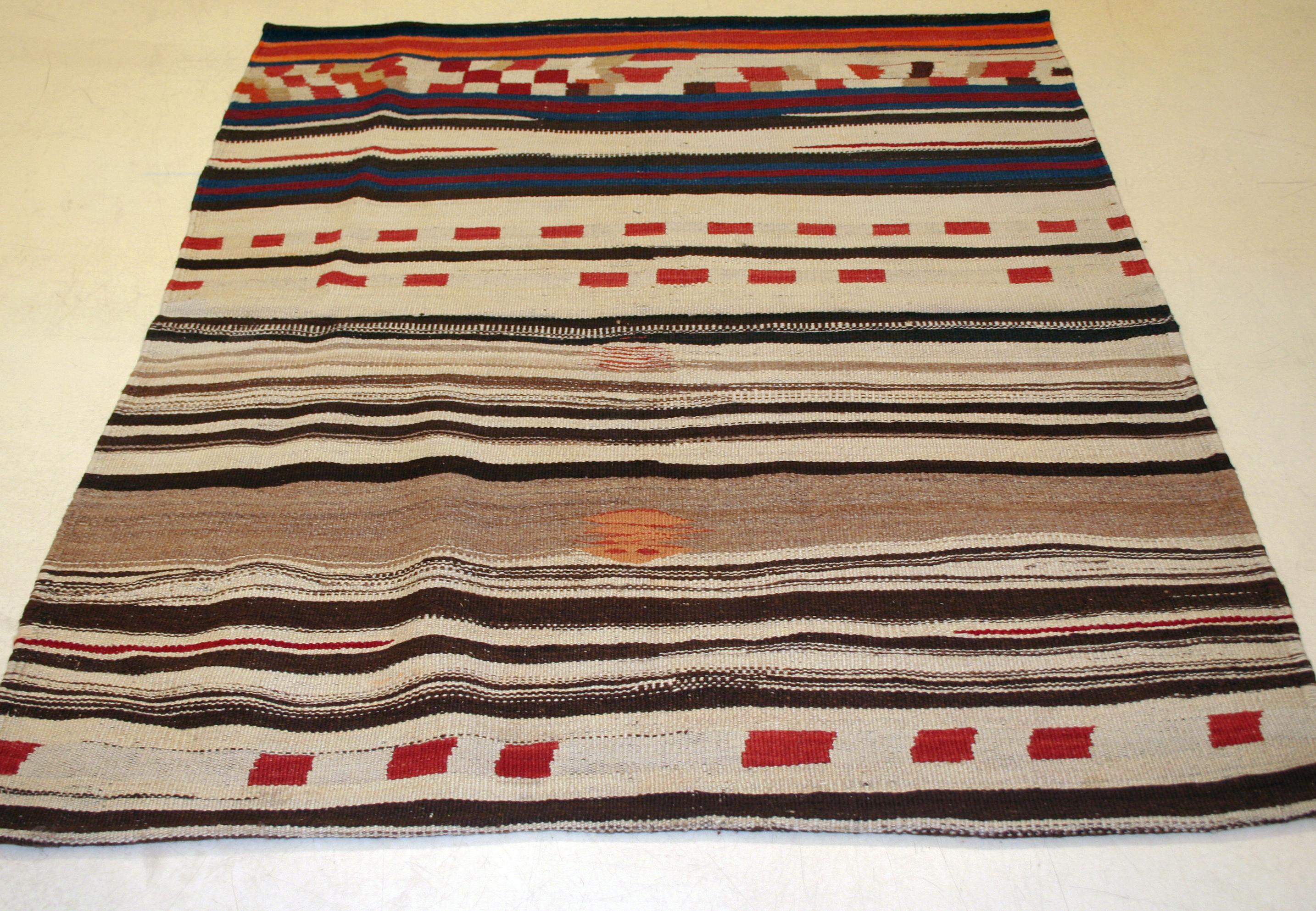 Sofreh flatweaves are among the most prized possessions among the material culture of near eastern tribal people. These are employed as presentation textiles for food offerings when prestigious guests are visiting the tent. This very unusual example