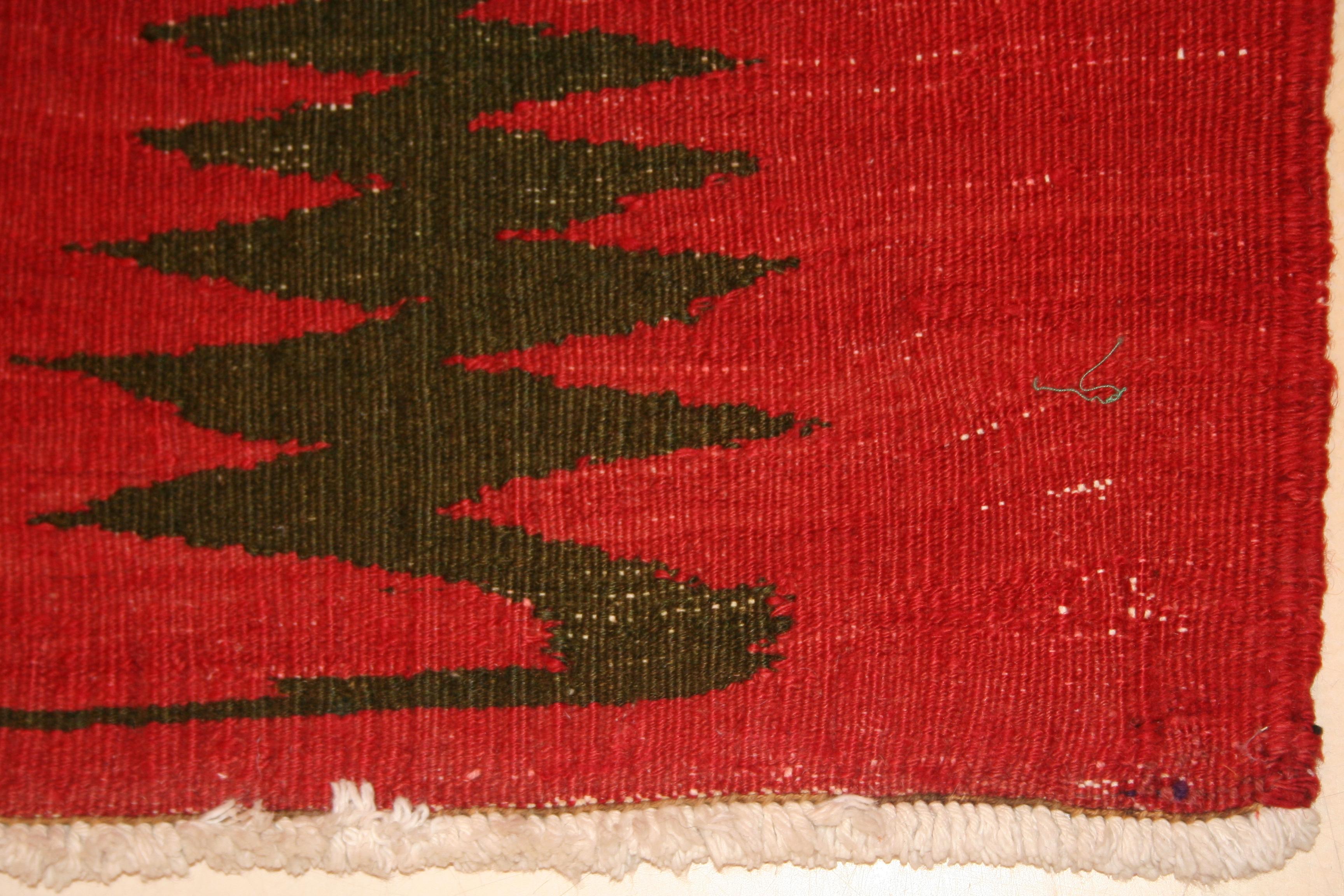 Hand-Woven Vintage Abstract Modernist Tribal Sofreh Kilim Rug For Sale